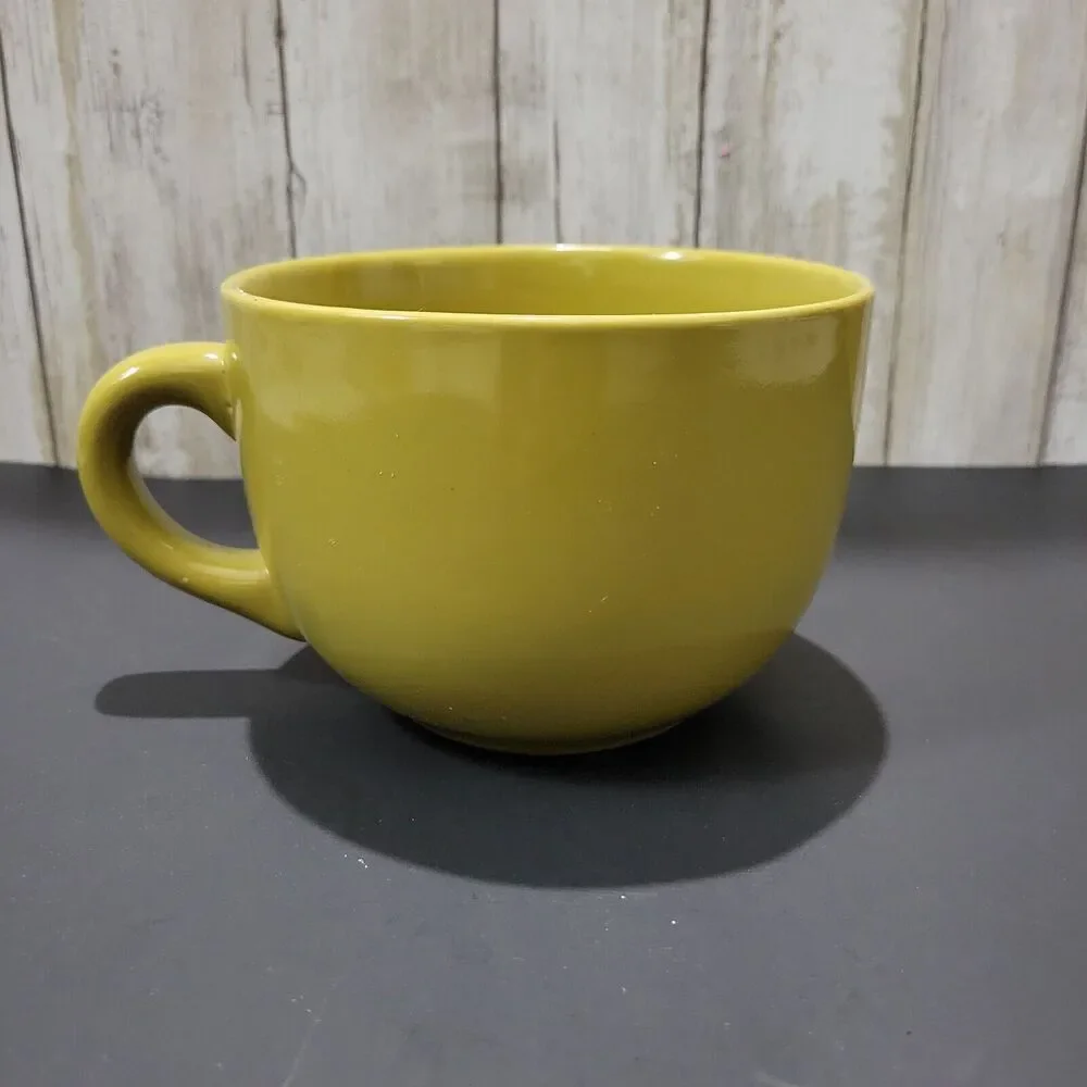 Pier 1 Large Stoneware Soup Mug Green 5